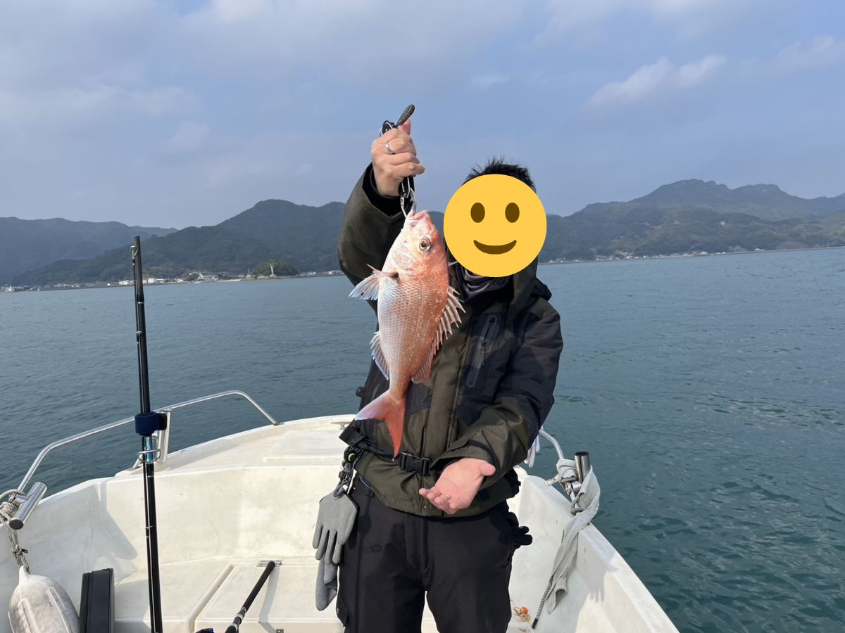 年末年始の天草での釣果。タイが釣れたお客様。